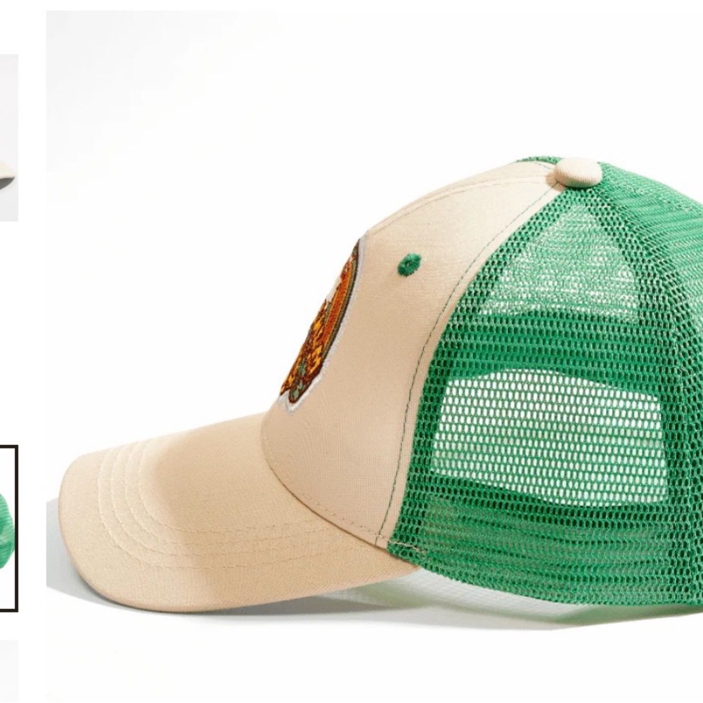 Green and Cream Keep Calm Cap with Orange Cat Umbrella - Picture 3 of 3